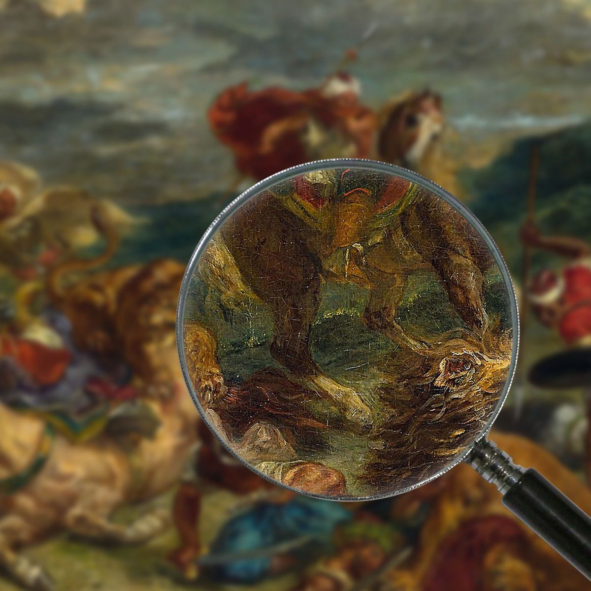 Lion Hunt Eugène Delacroix edx72 canvas print