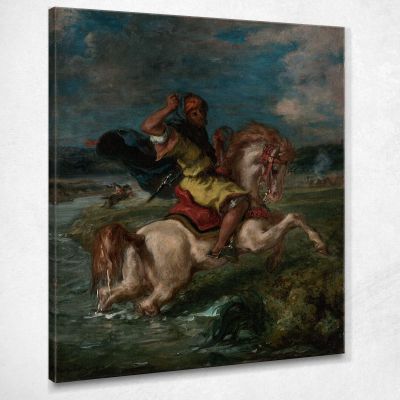 Moroccan Horseman Crossing A Ford Eugène Delacroix edx81 canvas print 