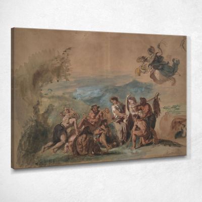 Orpheus Bringing Civilization To The Barbarian Ancestors Of The Greeks Eugène Delacroix edx86 canvas print 