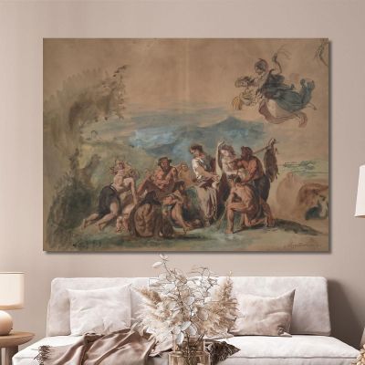 Orpheus Bringing Civilization To The Barbarian Ancestors Of The Greeks Eugène Delacroix edx86 canvas print 
