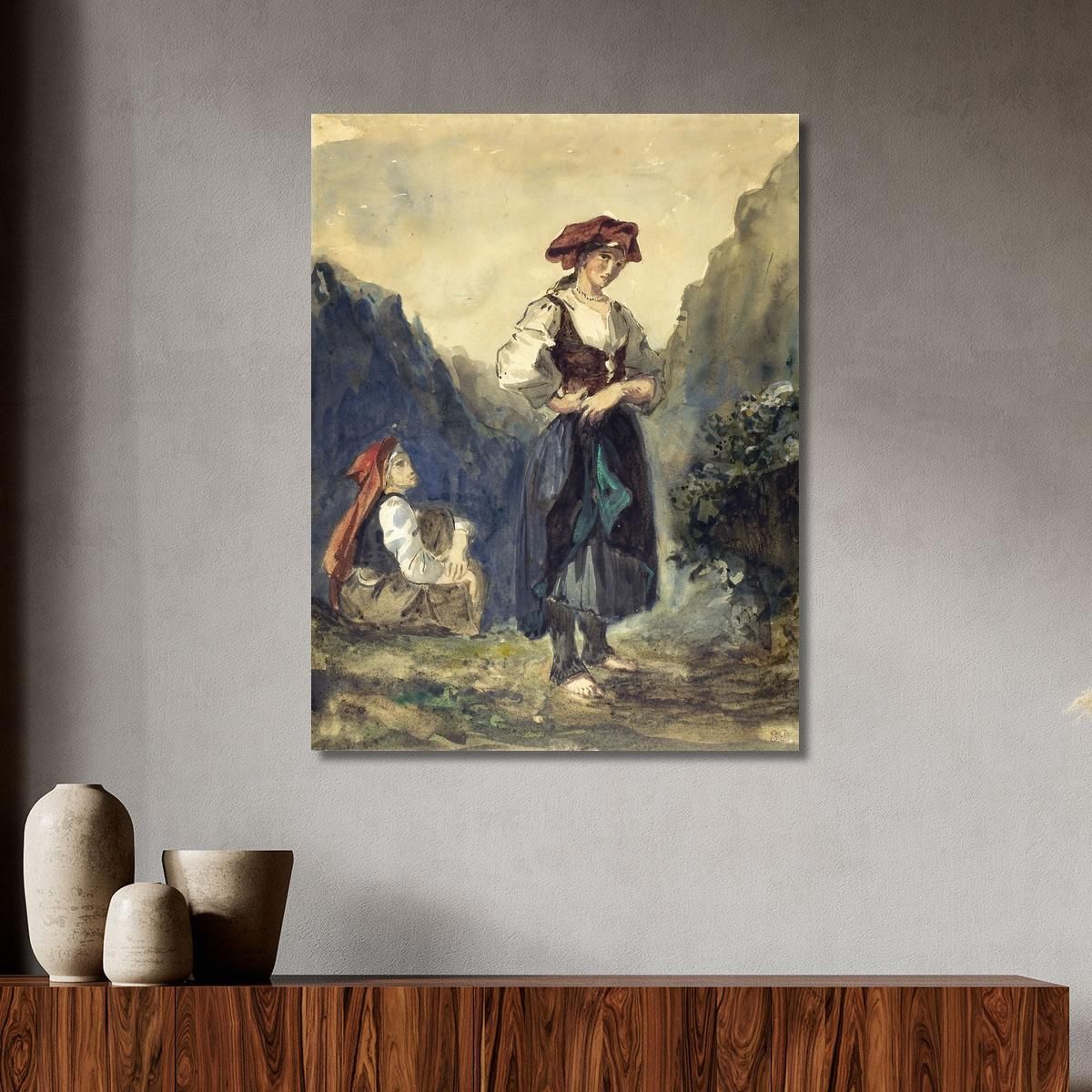 Peasant Women From The Region Of The Eaux-Bonnes Eugène Delacroix edx89 canvas print 