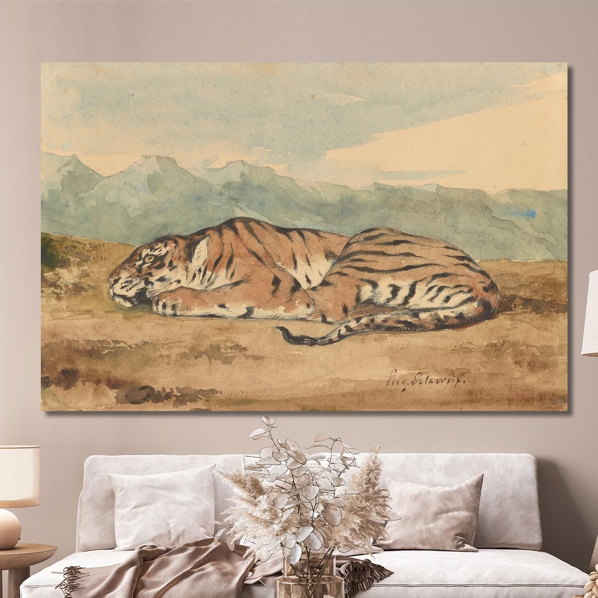 Royal Tiger Eugène Delacroix edx100 canvas print 