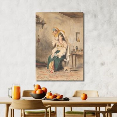 Saada The Wife Of Abraham Ben-Chimol And Préciada One Of Their Daughters Eugène Delacroix edx101 canvas print 