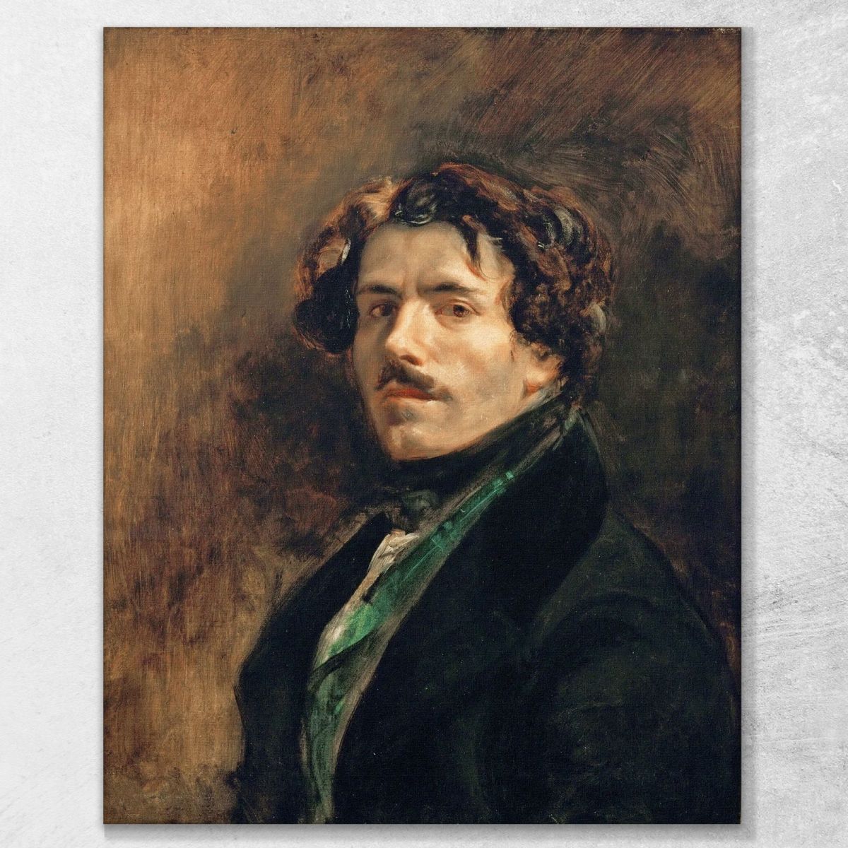 Self-Portrait With Green Vest Eugène Delacroix edx106 canvas print 