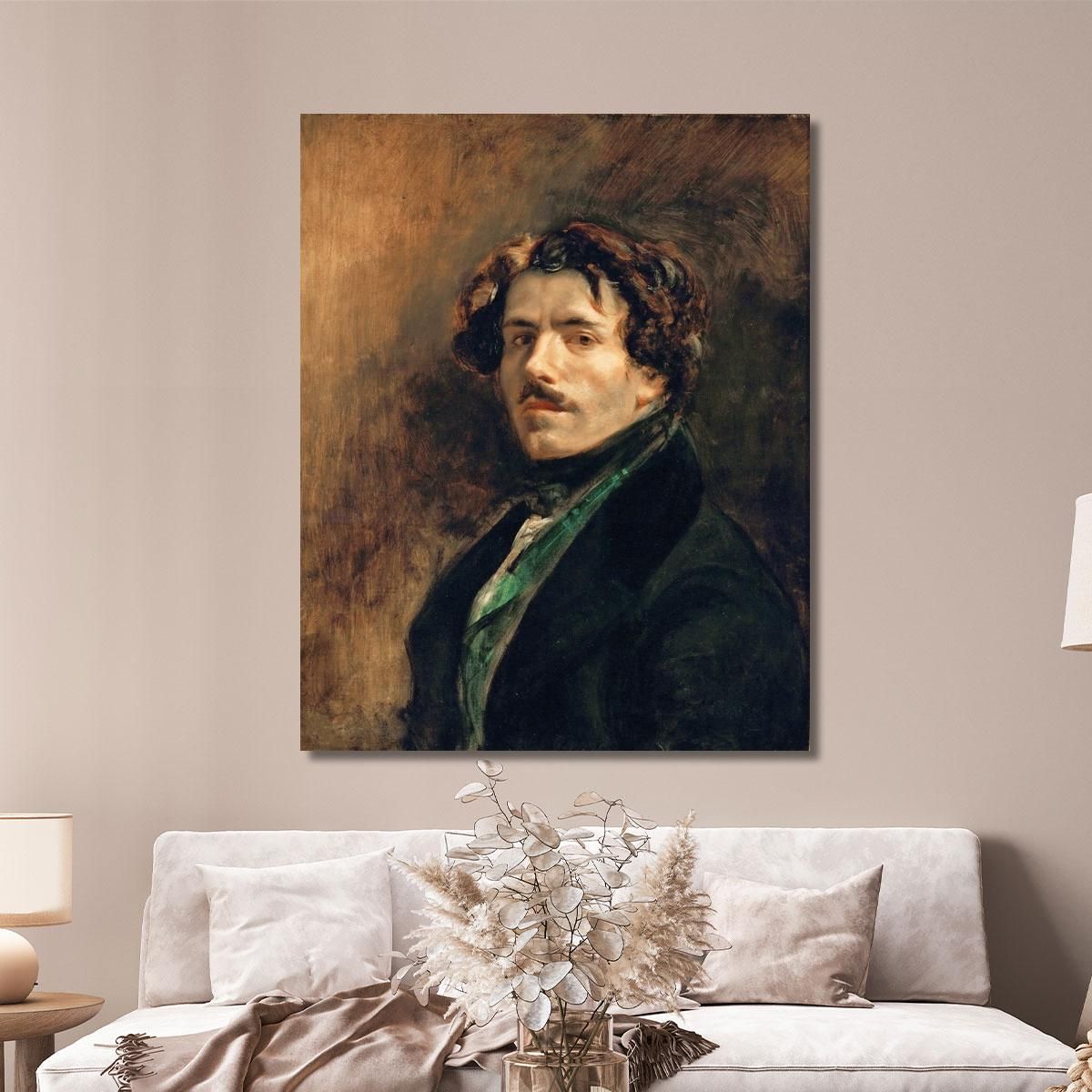 Self-Portrait With Green Vest Eugène Delacroix edx106 canvas print 