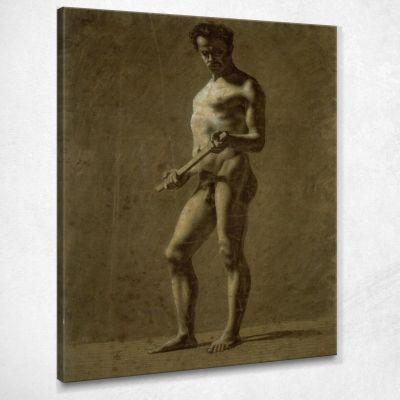 Standing Academic Male Nude Eugène Delacroix edx111 canvas print 
