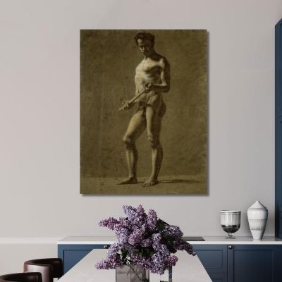 Standing Academic Male Nude Eugène Delacroix edx111 canvas print 