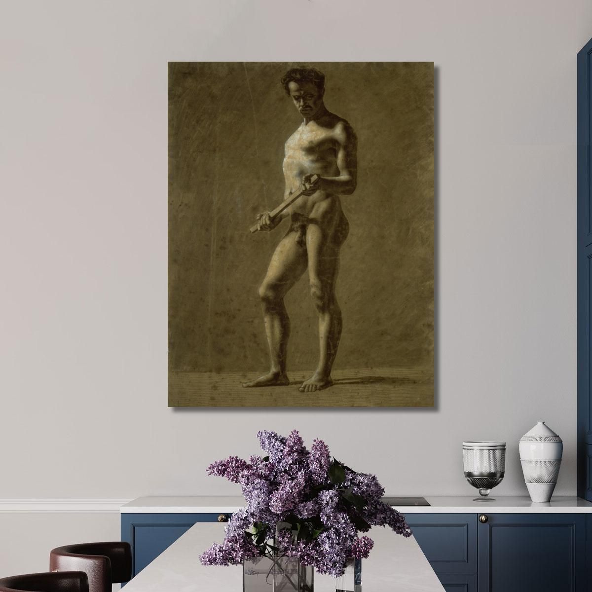 Standing Academic Male Nude Eugène Delacroix edx111 canvas print 