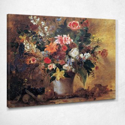 Still Life With Flowers Eugène Delacroix edx113 canvas print 