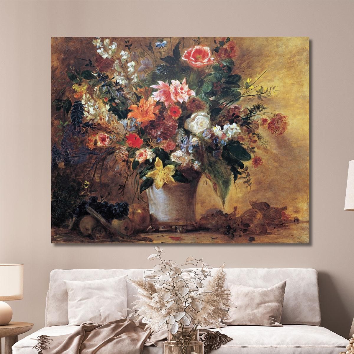 Still Life With Flowers Eugène Delacroix edx113 canvas print 