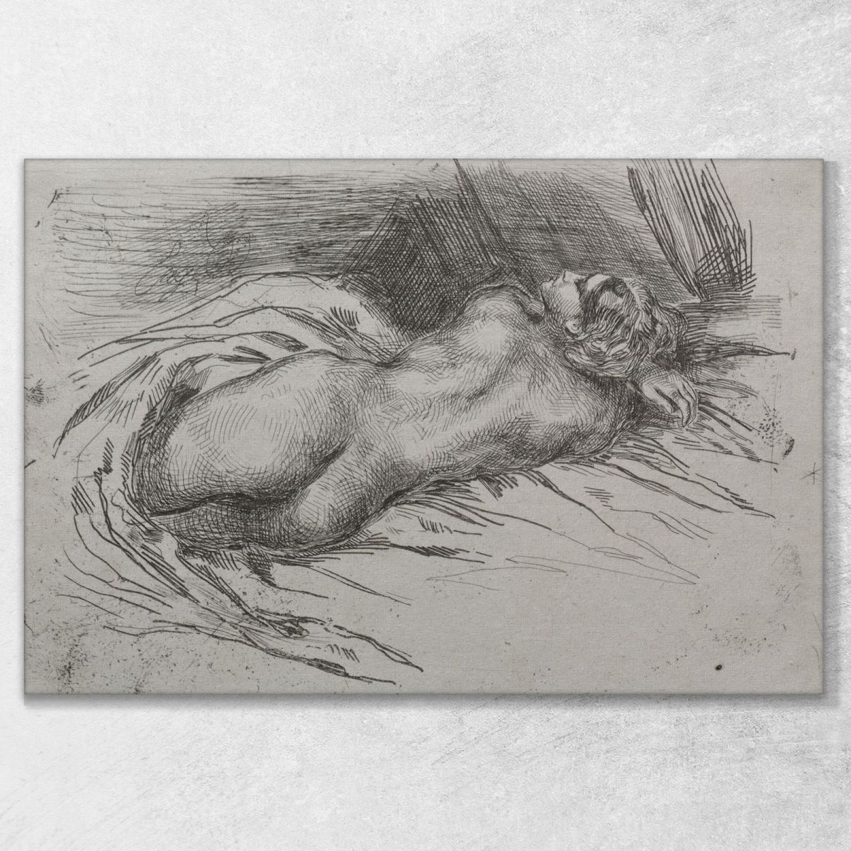 Study Of A Woman Seen From The Back Eugène Delacroix edx118 canvas print 