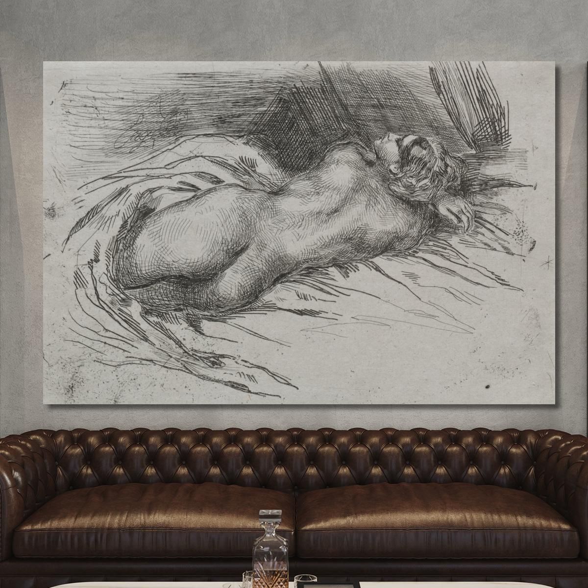 Study Of A Woman Seen From The Back Eugène Delacroix edx118 canvas print 