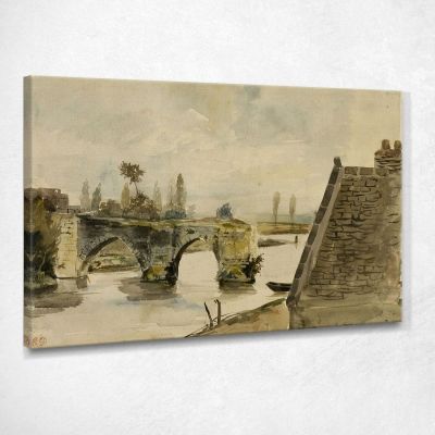 The Old Bridge At Nantes Eugène Delacroix edx137 canvas print 