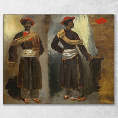 Two Studies Of A Standing Indian From Calcutta Eugène Delacroix edx152 canvas print 