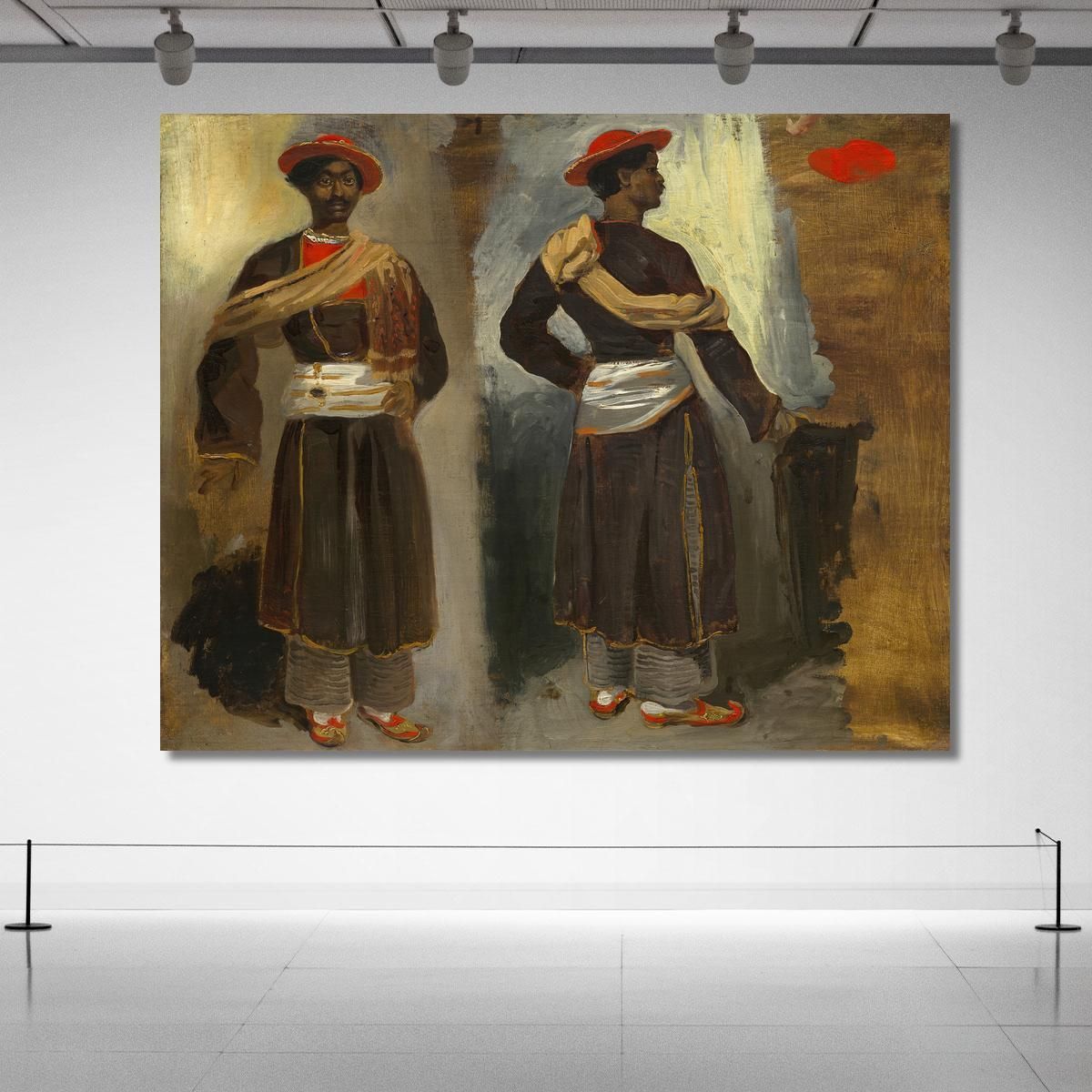 Two Studies Of A Standing Indian From Calcutta Eugène Delacroix edx152 canvas print 