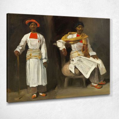 Two Studies Of An Indian From Calcutta Seated And Standing Eugène Delacroix edx153 canvas print 