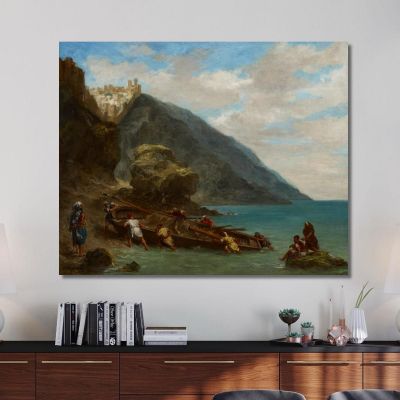 View Of Tangier From The Seashore Eugène Delacroix edx154 canvas print 