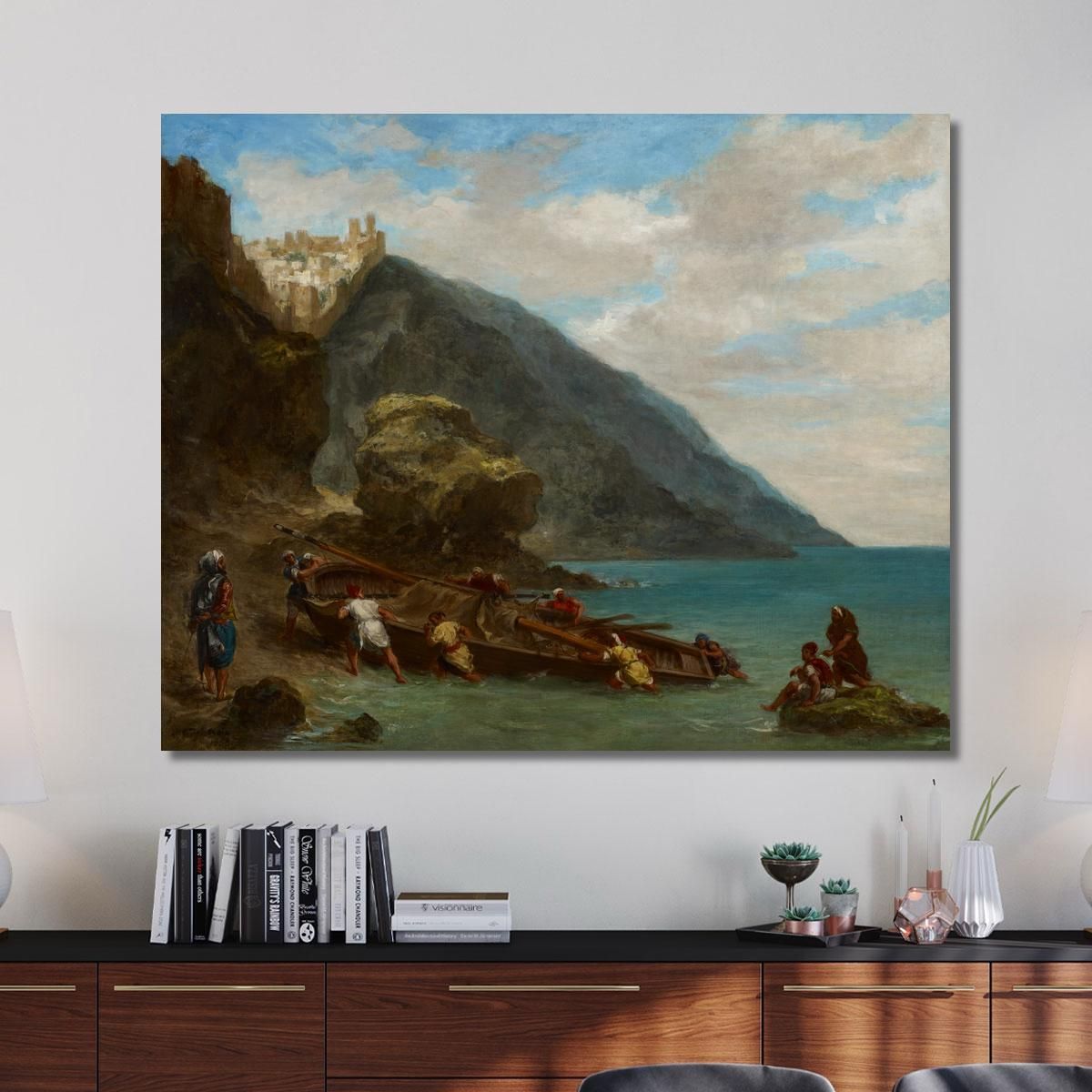 View Of Tangier From The Seashore Eugène Delacroix edx154 canvas print 