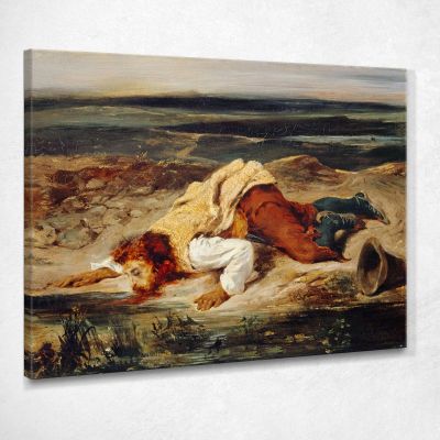 Wounded Brigand Roman Shepherd Eugène Delacroix edx158 canvas print 