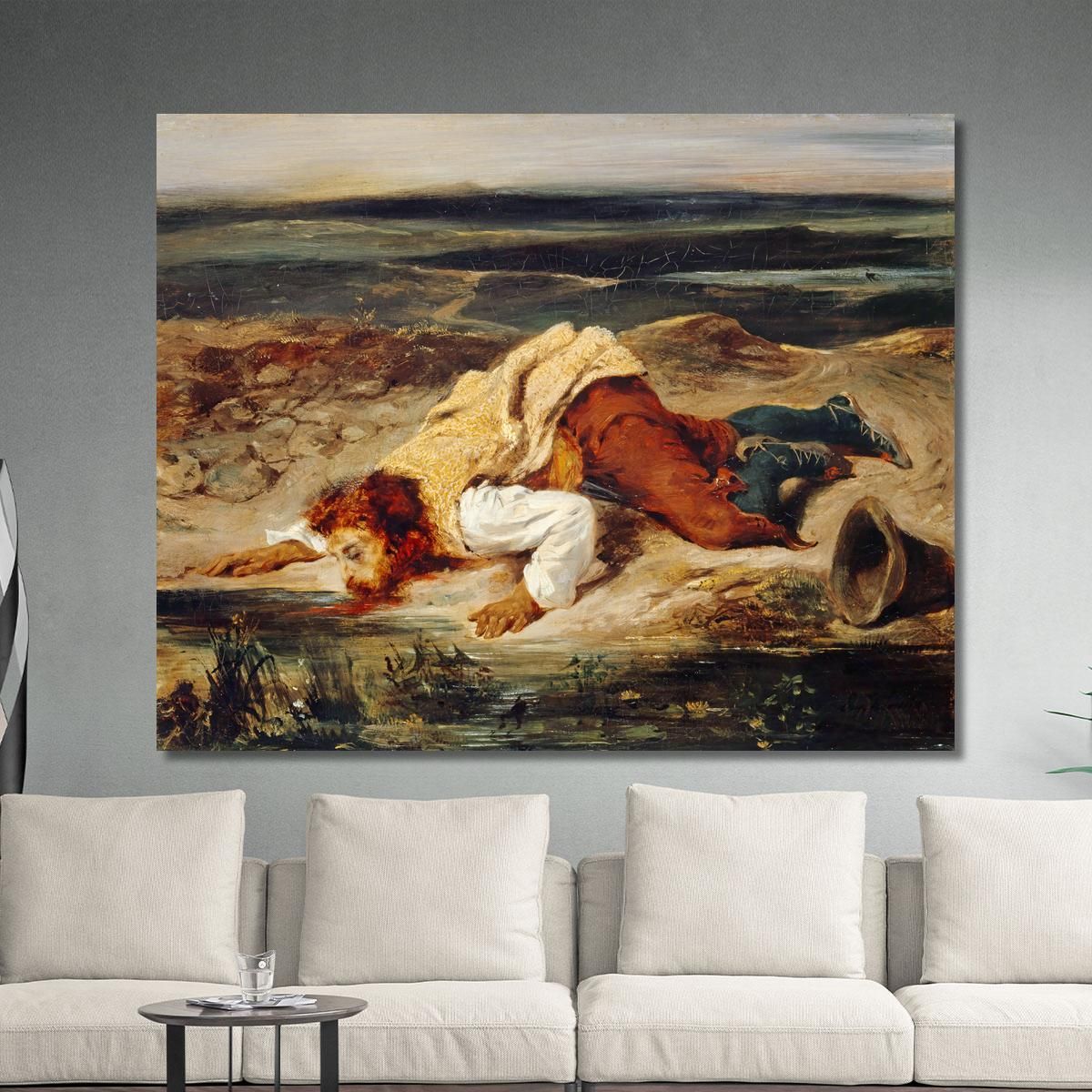 Wounded Brigand Roman Shepherd Eugène Delacroix edx158 canvas print 