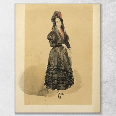 Young Spanish Lady In Costume Of Manola Eugène Delacroix edx159 canvas print 