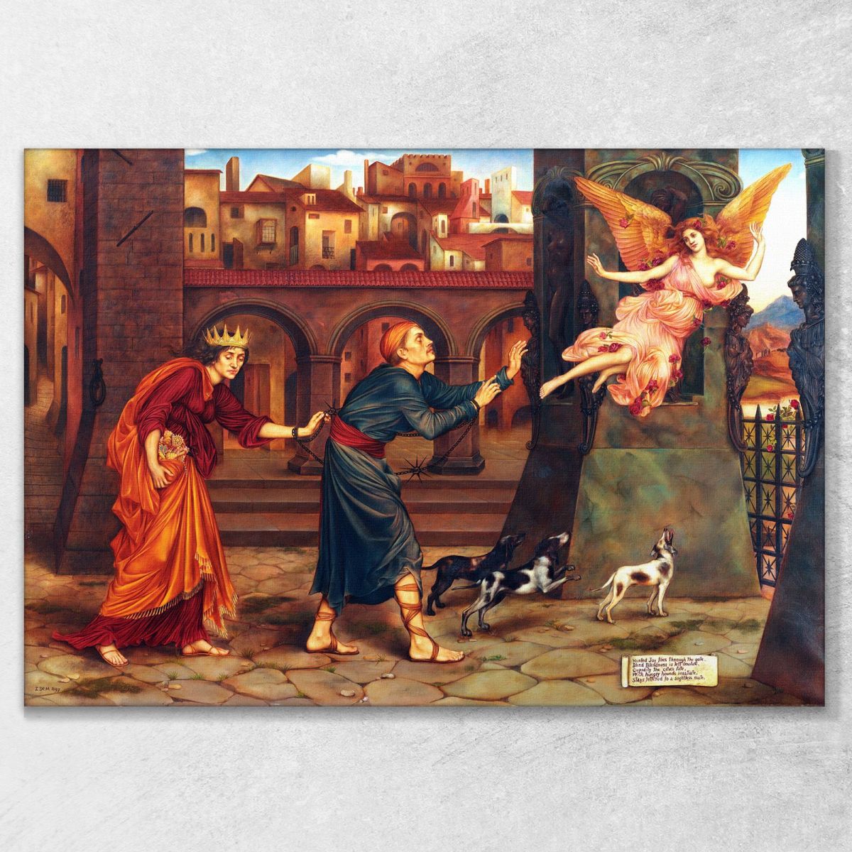 Blindness And Cupidity Chasing Joy From The City Evelyn De Morgan emg3 canvas print 