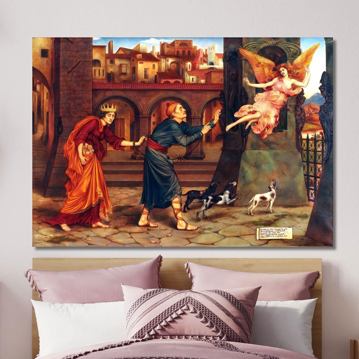 Blindness And Cupidity Chasing Joy From The City Evelyn De Morgan emg3 canvas print 