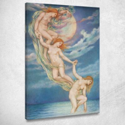 Moonbeams Dipping Into The Sea Evelyn De Morgan emg22 canvas print 