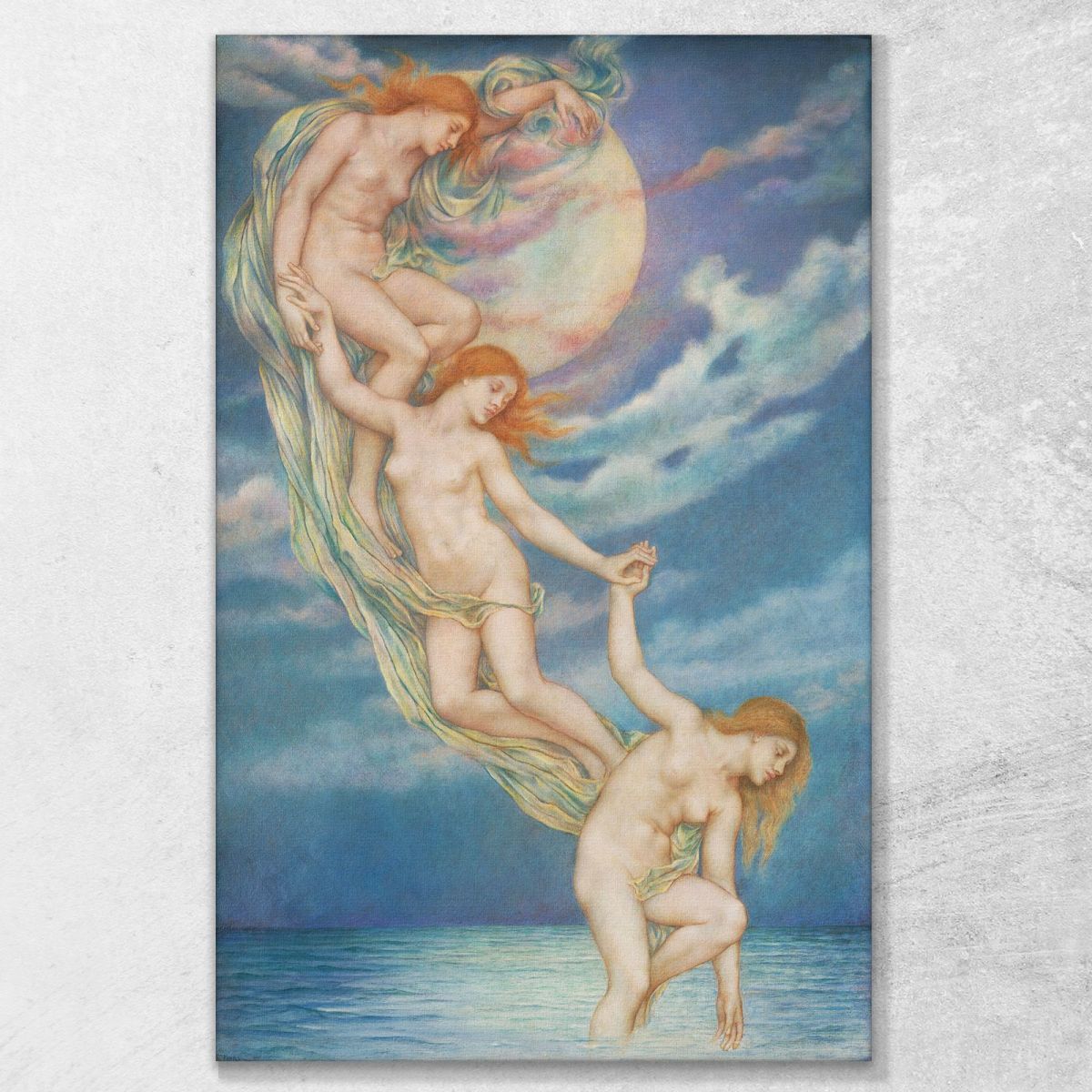 Moonbeams Dipping Into The Sea Evelyn De Morgan emg22 canvas print 