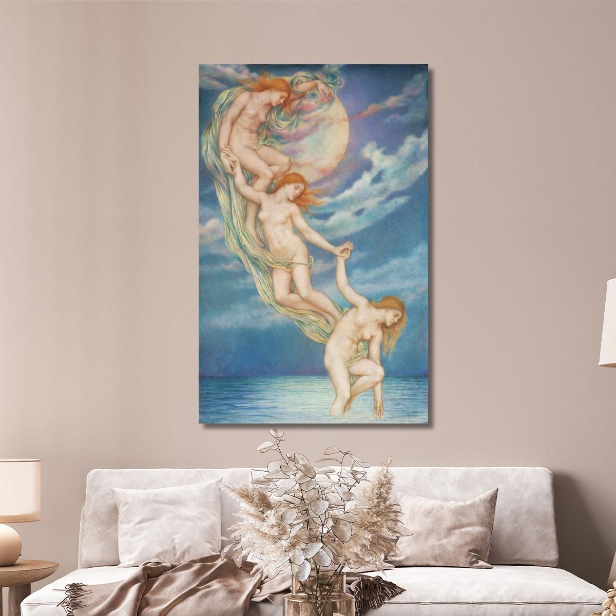 Moonbeams Dipping Into The Sea Evelyn De Morgan emg22 canvas print 
