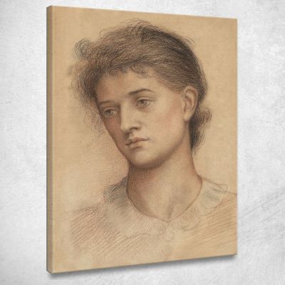Portrait Head Of A Woman Evelyn De Morgan emg26 canvas print 