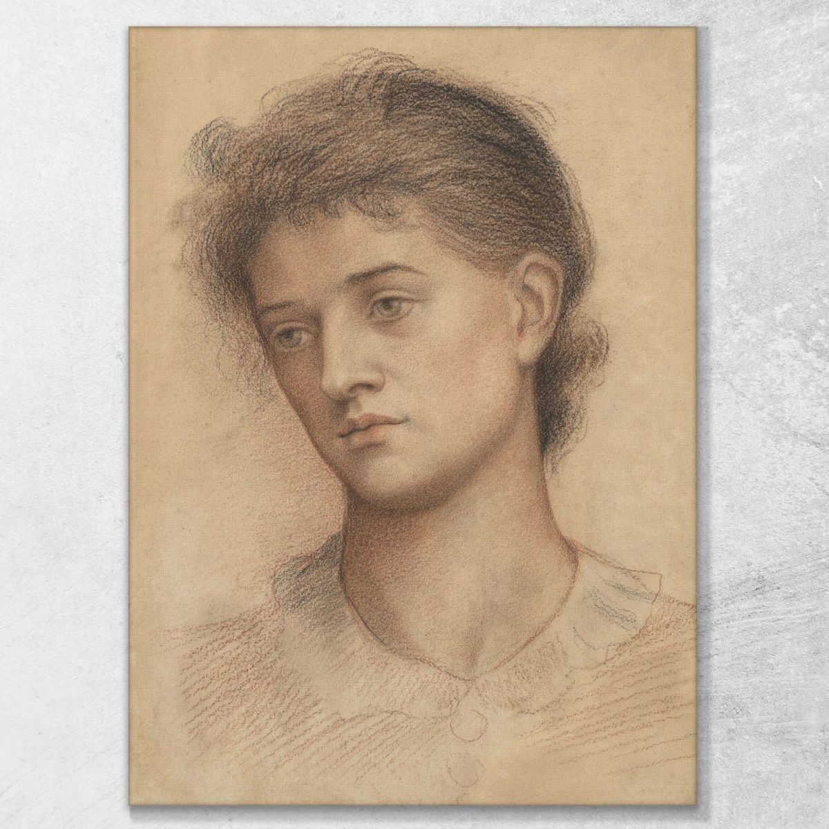 Portrait Head Of A Woman Evelyn De Morgan emg26 canvas print 