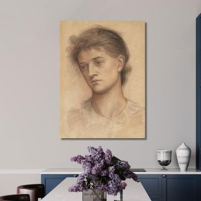 Portrait Head Of A Woman Evelyn De Morgan emg26 canvas print 