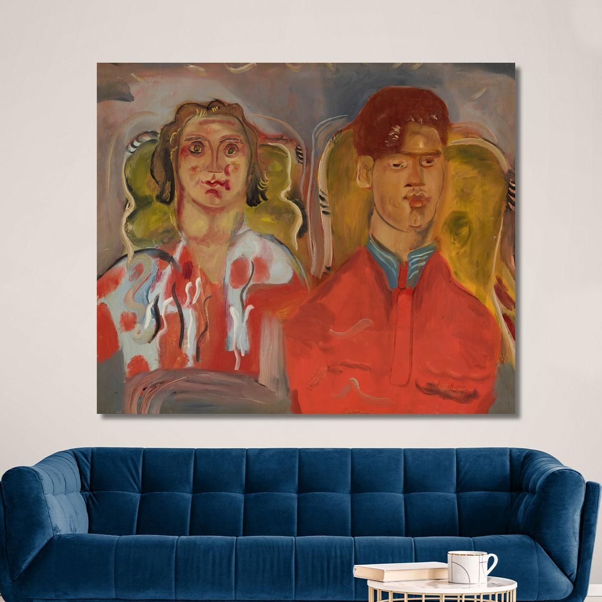 Double Portrait No. 2 Katharine And Anthony West Frances Hodgkins fhd10 canvas print 