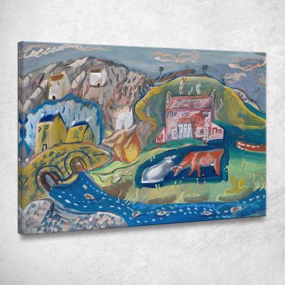 Solva Fishing Village In Pembrokeshire Frances Hodgkins fhd29 canvas print 