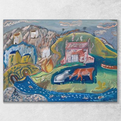 Solva Fishing Village In Pembrokeshire Frances Hodgkins fhd29 canvas print 