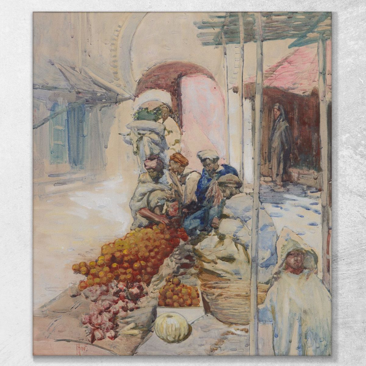 The Orange Sellers Tangiers Frances Hodgkins fhd44 canvas print 