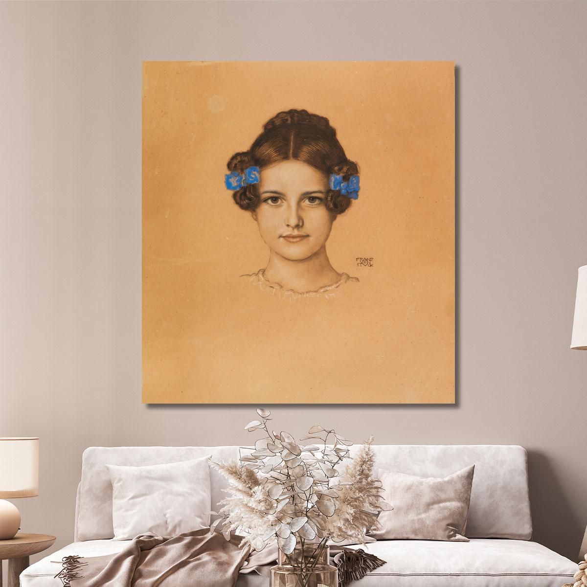 Portrait Of Daughter Mary 2 Franz von Stuck fvs9 canvas print 
