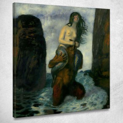 Faun And Mermaid Franz von Stuck fvs31 canvas print 
