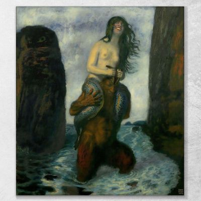 Faun And Mermaid Franz von Stuck fvs31 canvas print 