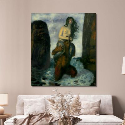 Faun And Mermaid Franz von Stuck fvs31 canvas print 
