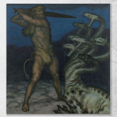 Hercules And The Hydra Franz von Stuck fvs38 canvas print 