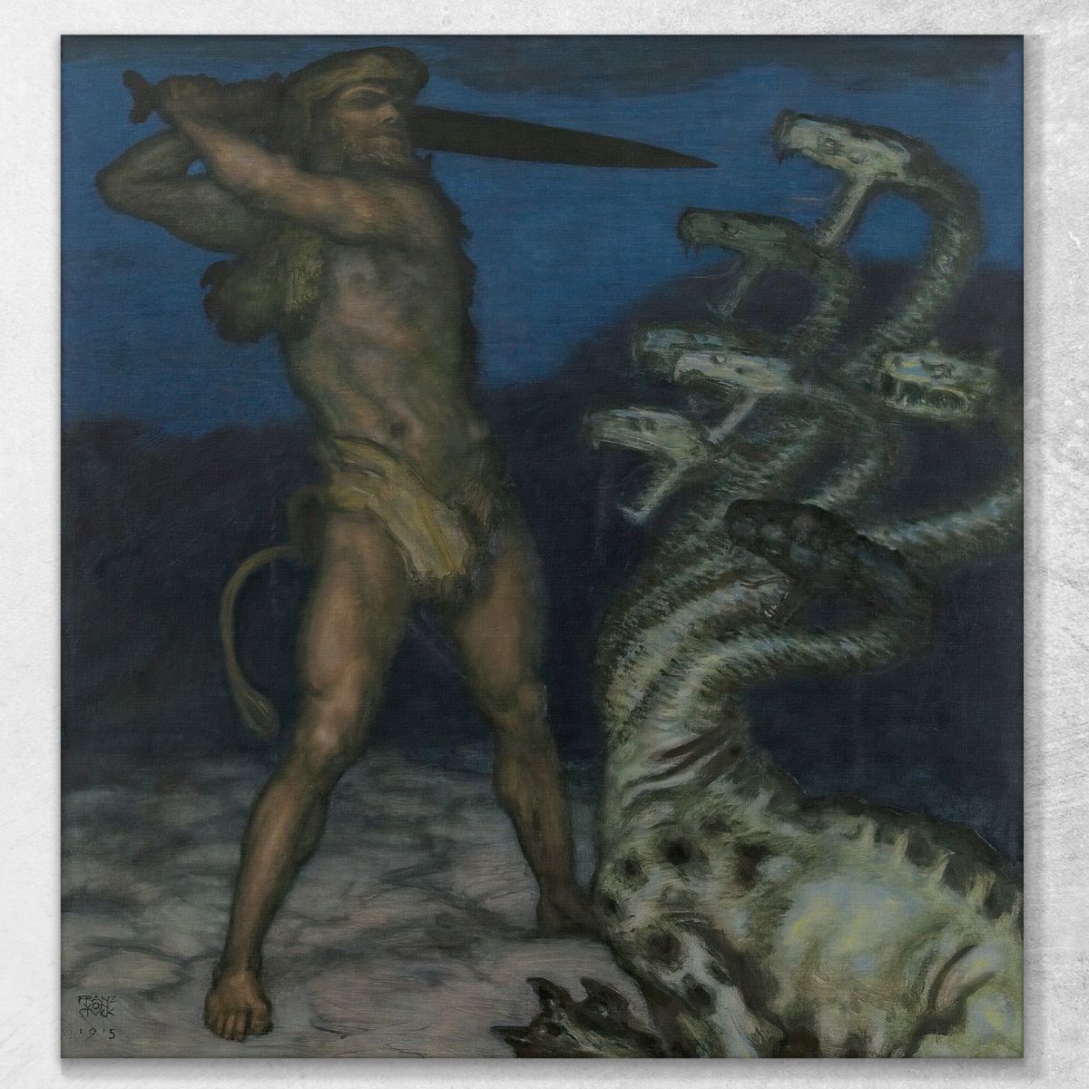 Hercules And The Hydra Franz von Stuck fvs38 canvas print 