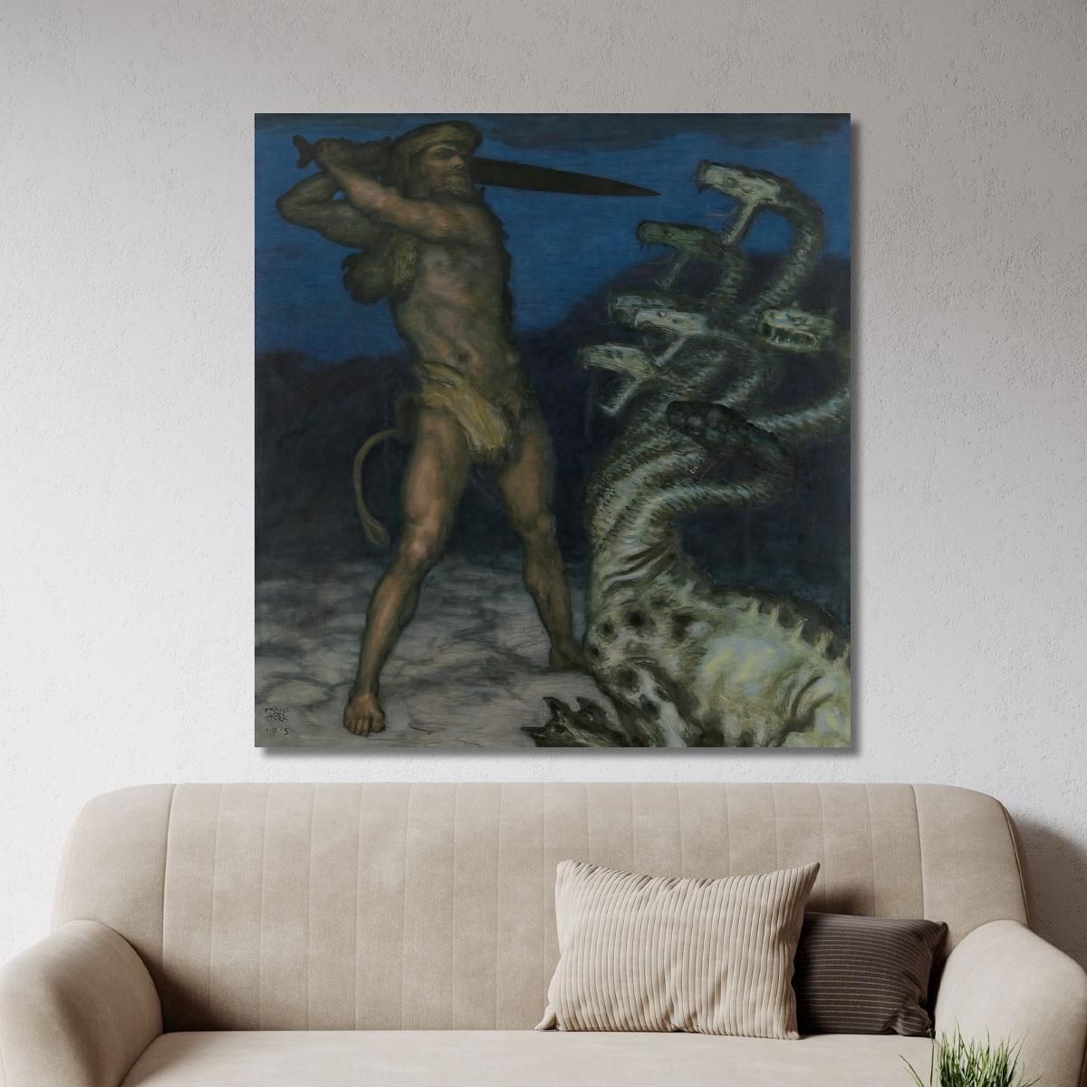 Hercules And The Hydra Franz von Stuck fvs38 canvas print 