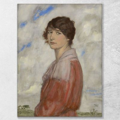Lady In Red Franz von Stuck fvs48 canvas print 