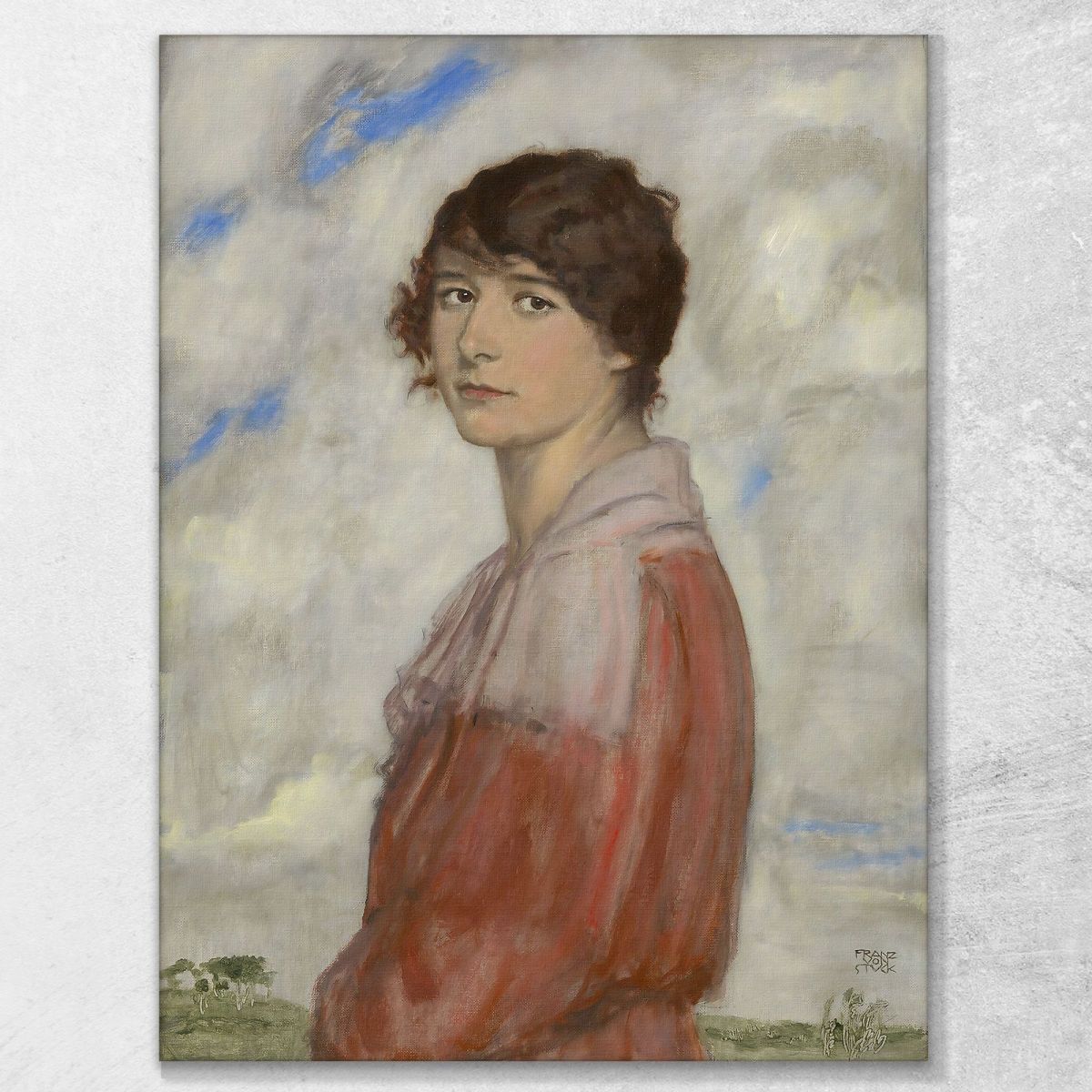 Lady In Red Franz von Stuck fvs48 canvas print 