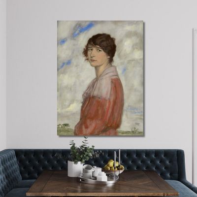 Lady In Red Franz von Stuck fvs48 canvas print 