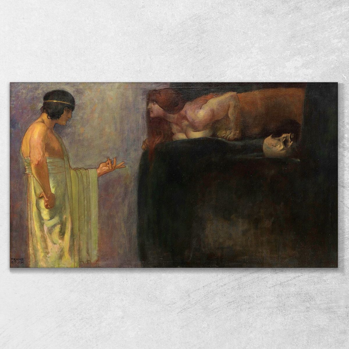 Oedipus Solves The Mystery Of The Sphinx Franz von Stuck fvs61 canvas print 