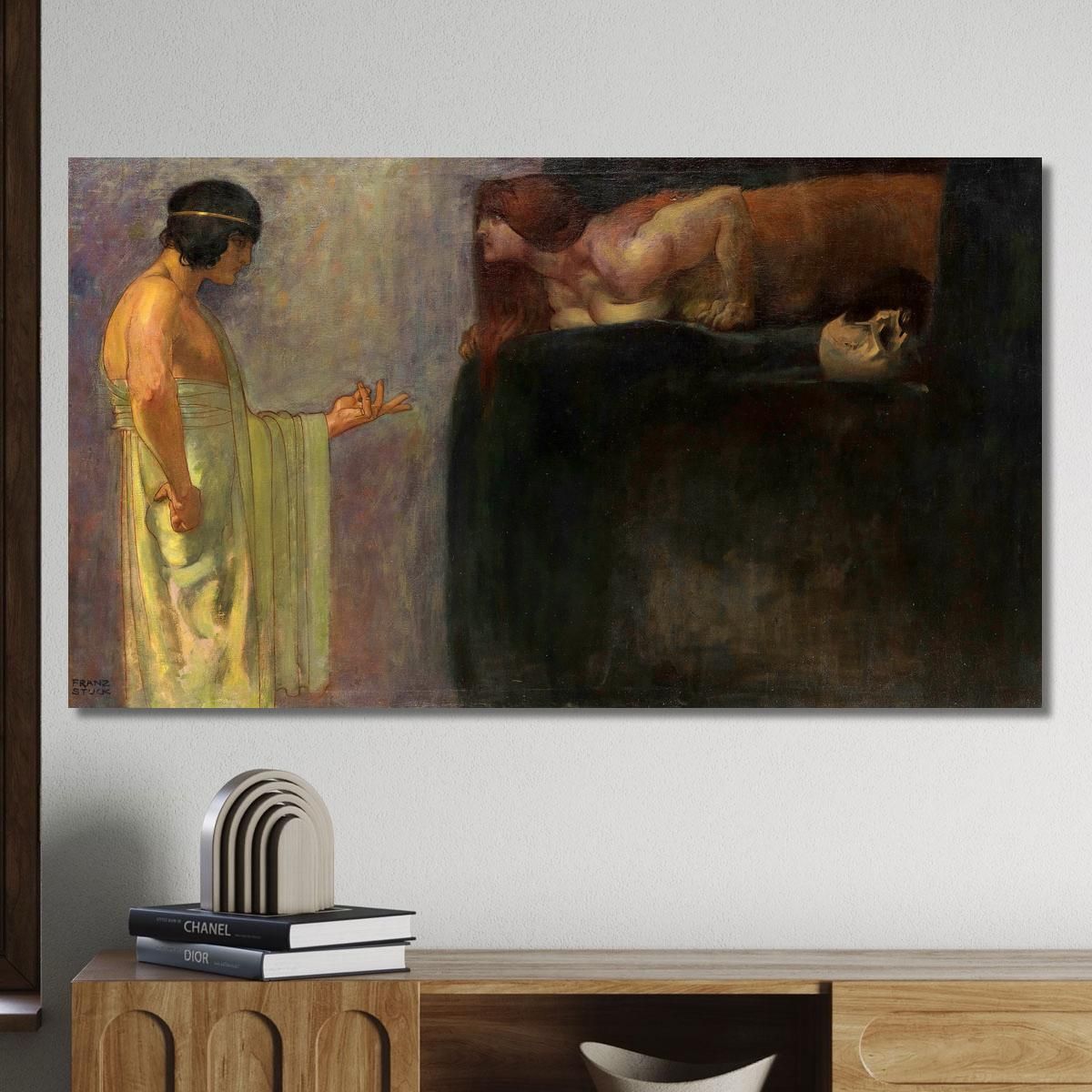 Oedipus Solves The Mystery Of The Sphinx Franz von Stuck fvs61 canvas print 