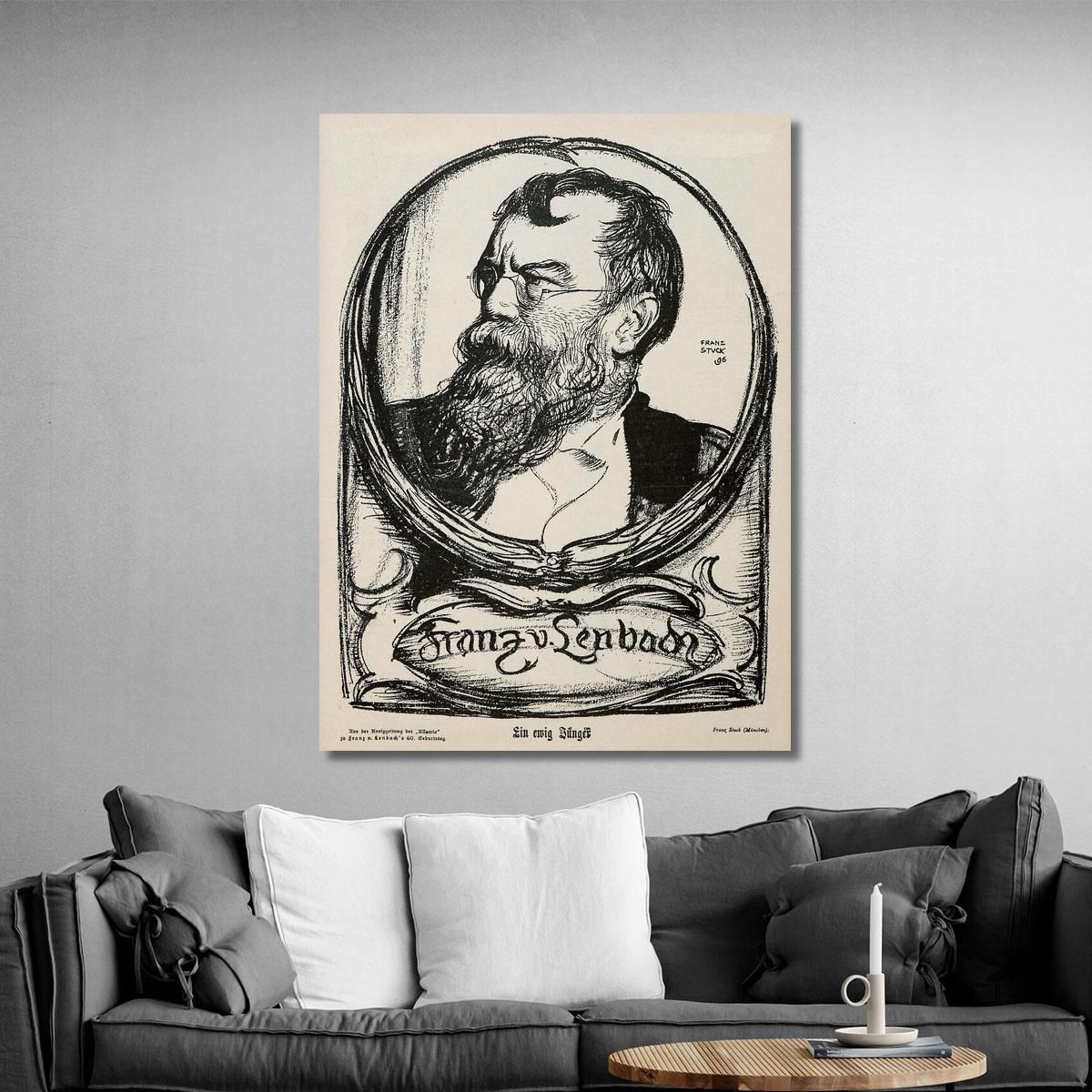 Portrait Of Franz Von Lenbach Franz von Stuck fvs69 canvas print 